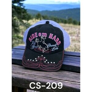 Rebel Girl Headwear Hat Hook Loop Cornflower Blue Black Baseball‎ Cap